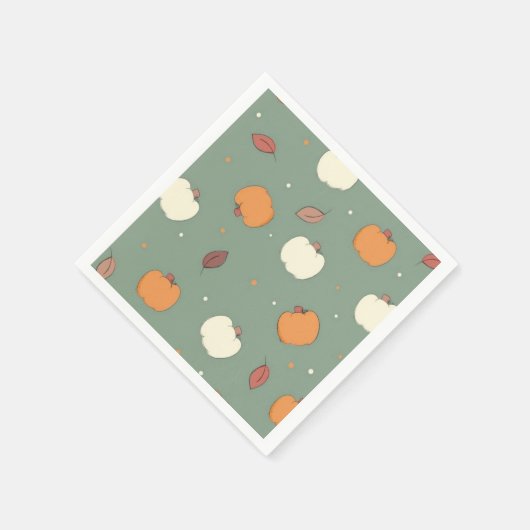 Serviette En Papier Automne Citrouille (Coin)