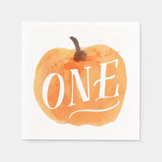 Serviette En Papier Automne Citrouille Automne | Premier anniversaire (Devant)