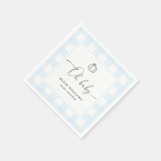 Serviette En Papier Automne Citrouille Bleu En vichy Oh Bébé Papier Na (Coin)