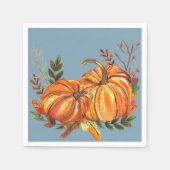 Serviette En Papier Automne Citrouille Dusty Blue (Devant)