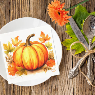 Serviette En Papier Automne Citrouille et Feuille Automne Napkins