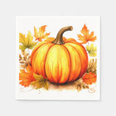 Serviette En Papier Automne Citrouille et Feuille Automne Napkins (Devant)