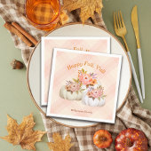 Serviette En Papier Automne Citrouille Harvest rose Personnaliser d'ac