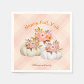 Serviette En Papier Automne Citrouille Harvest rose Personnaliser d'ac (Devant)