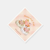 Serviette En Papier Automne Citrouille Harvest rose Personnaliser d'ac (Coin)