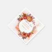 Serviette En Papier Automne Citrouille Mariage Réception (Coin)