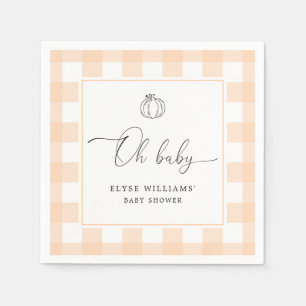 Serviette En Papier Automne Citrouille Peach En vichy Oh Baby Papier N