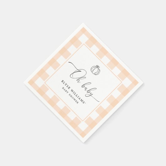 Serviette En Papier Automne Citrouille Peach En vichy Oh Baby Papier N (Coin)