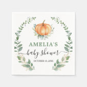 Serviette En Papier Automne Citrouille Verdure Baby shower Gold Foliag (Devant)