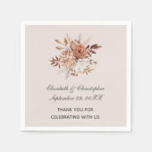 Serviette En Papier Automne Couleurs d'automne Floral tendance Mariage (Devant)