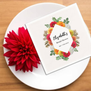 Serviette En Papier Automne Dahlia Floral Fête des mariées automne