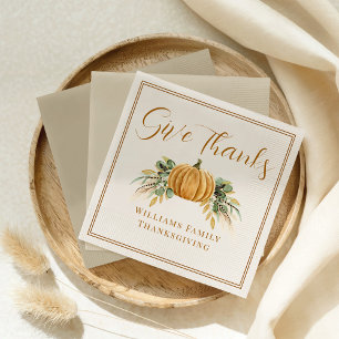 Serviette En Papier Automne Donnez Merci Russe Thanksgiving Citrouille