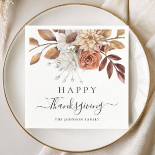 Serviette En Papier Automne élégant Joyeux Thanksgiving