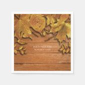 Serviette En Papier Automne Faux Gold Leaf Art Élégant Automne (Devant)