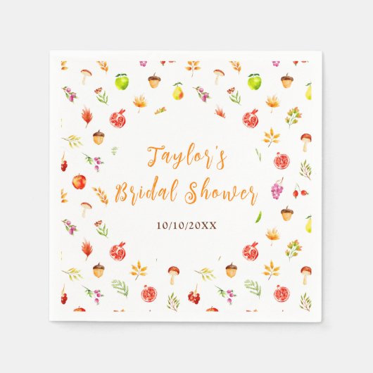 Serviette En Papier Automne Fête des mariées de récolte d'automne (Devant)