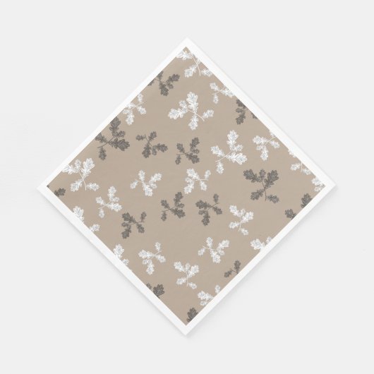 Serviette En Papier Automne Feuillage Feuille Motif Brown (Coin)