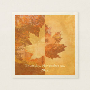 Serviette En Papier Automne, feuille d'érable