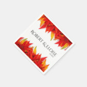 Serviette En Papier Automne Feuille flamboyant Personnalisé (Coin)