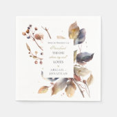 Serviette En Papier Automne Feuilles Aquarelle Christian Bible Mariage (Devant)