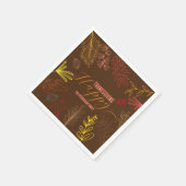 Serviette En Papier Automne Feuilles Branches et Berries Thanksgiving (Coin)