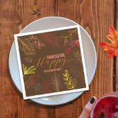 Serviette En Papier Automne Feuilles Branches et Berries Thanksgiving