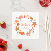 Serviette En Papier Automne Feuilles D'Automne Et Fleur Thanksgiving D (En situation)