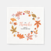 Serviette En Papier Automne Feuilles D'Automne Et Fleur Thanksgiving D (Devant)