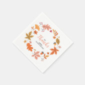 Serviette En Papier Automne Feuilles D'Automne Et Fleur Thanksgiving D (Coin)