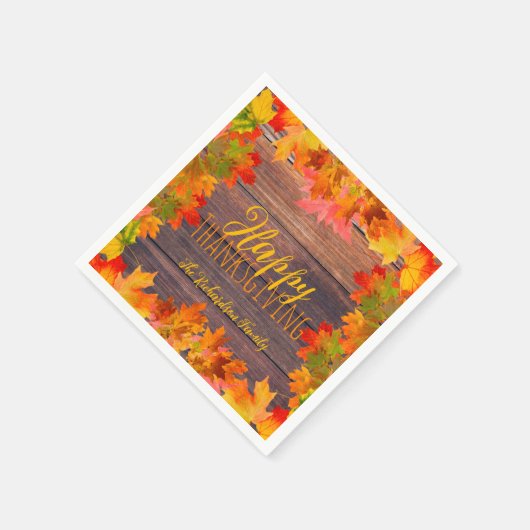 Serviette En Papier Automne Feuilles D'Automne Sur Le Bon thanksgiving (Coin)