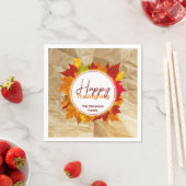 Serviette En Papier Automne Feuilles d'érable sur papier Texture Thank (En situation)