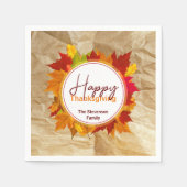 Serviette En Papier Automne Feuilles d'érable sur papier Texture Thank (Devant)
