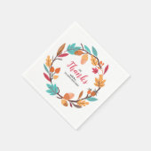 Serviette En Papier Automne Feuilles Et Noix D'Automne Dîner D'Action  (Coin)