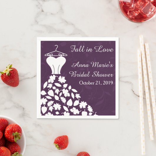 Serviette En Papier Automne Feuilles Mariage Fête des mariées robe (En situation)