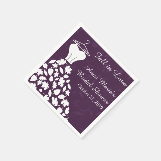 Serviette En Papier Automne Feuilles Mariage Fête des mariées robe (Coin)