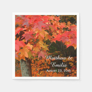 Serviette En Papier Automne Feuilles Mariage Napkins