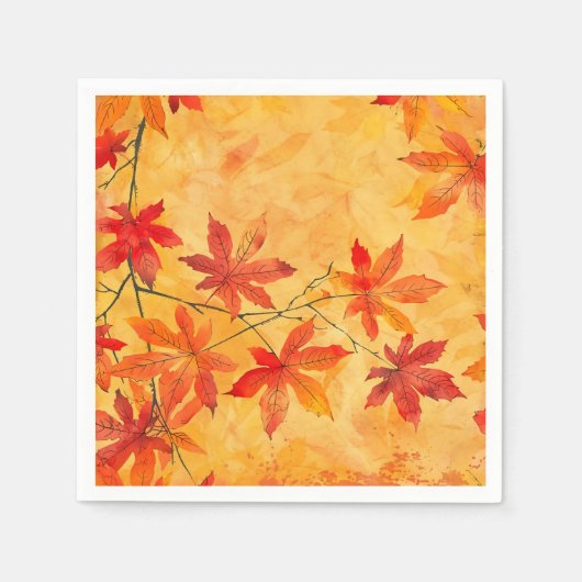 Serviette En Papier Automne Feuilles Motif - Automne (Devant)