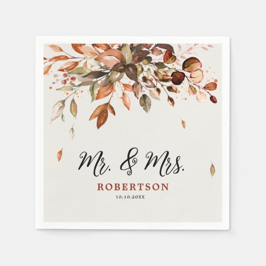 Serviette En Papier Automne Feuilles Russe Pays Boho Mariage (Devant)