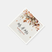 Serviette En Papier Automne Feuilles Russe Pays Boho Mariage (Coin)