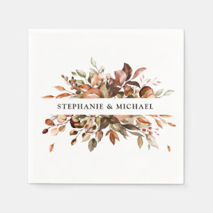Serviette En Papier Automne Feuilles Russe Pays Boho Mariage