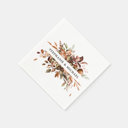 Serviette En Papier Automne Feuilles Russe Pays Boho Mariage (Coin)