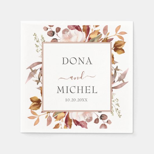 Serviette En Papier Automne Feuilles Russe Pays Boho Mariage (Devant)