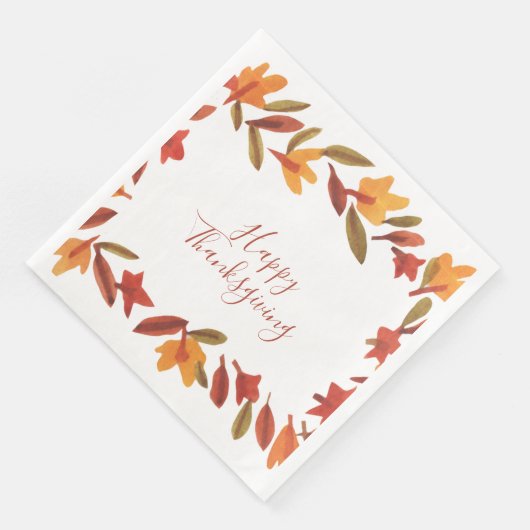 Serviette En Papier Automne Feuilles Thankesgiving (Coin)