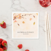 Serviette En Papier Automne Feuilles tomber dans l'amour Mariage (En situation)