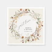 Serviette En Papier Automne Fleur sauvage Floral Wreath Automne BOHO M (Devant)