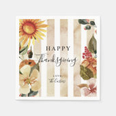 Serviette En Papier Automne Fleurs Bon thanksgiving Élégant (Devant)