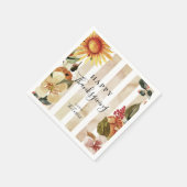 Serviette En Papier Automne Fleurs Bon thanksgiving Élégant (Coin)