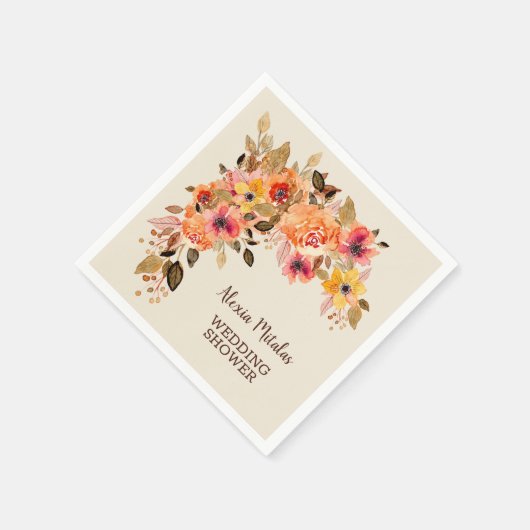Serviette En Papier Automne Floral Automne (Coin)