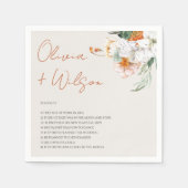 Serviette En Papier Automne Floral Mariage Fun Faits Sur Les Nouveaux (Devant)