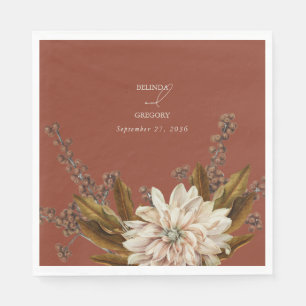 Serviette En Papier Automne Floral Terracotta Mariage de automne d'aqu