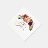 Serviette En Papier Automne Florals Élégante Fête des mariées rustique (Coin)